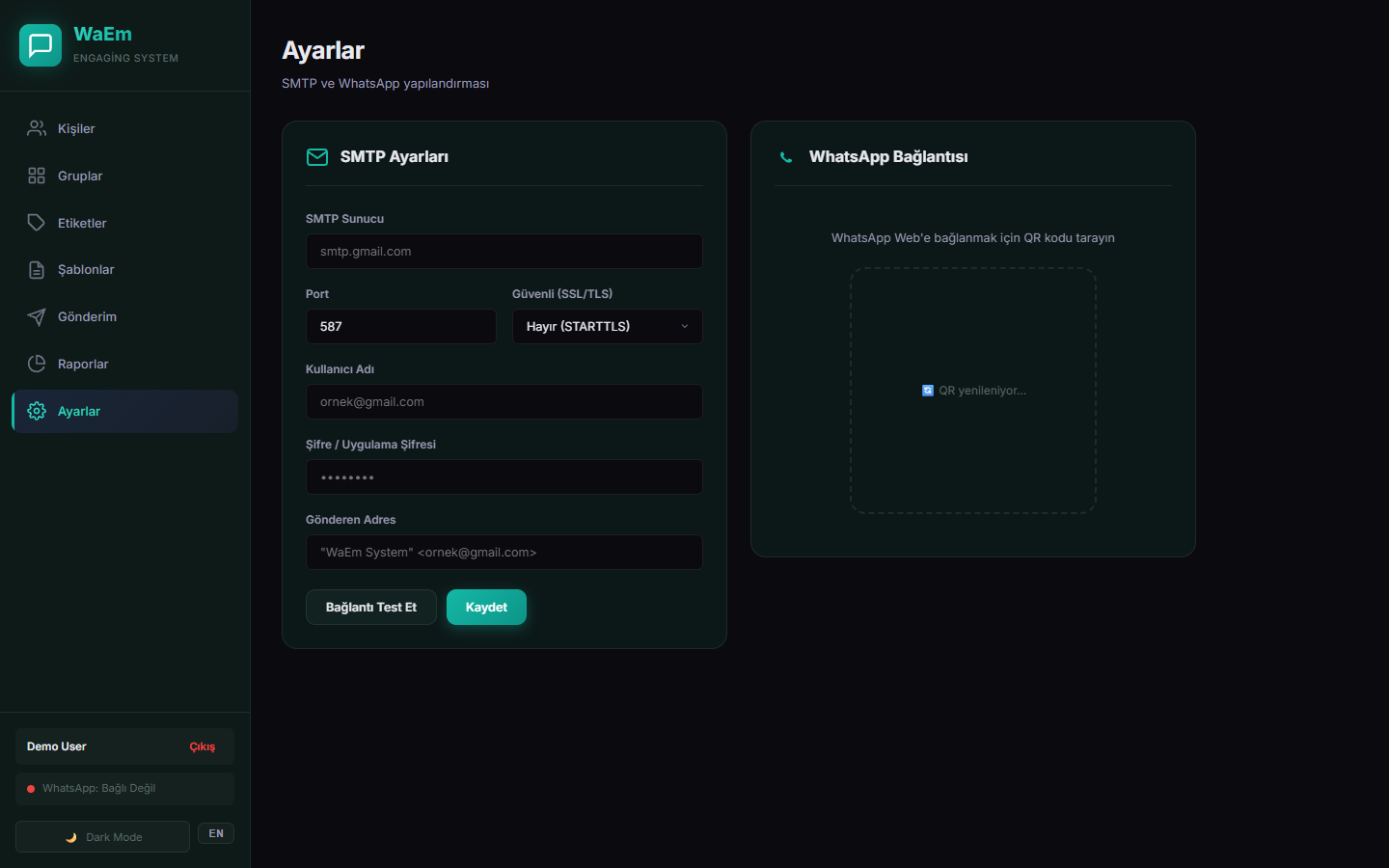WaEm - WhatsApp Baglantisi